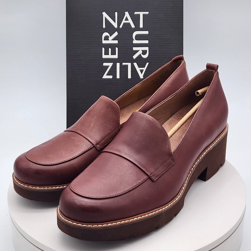 NEW Naturalizer Darry Cabernet Leather Lug Sole Loafers Women's Size 12M Comfort - Picture 5 of 10